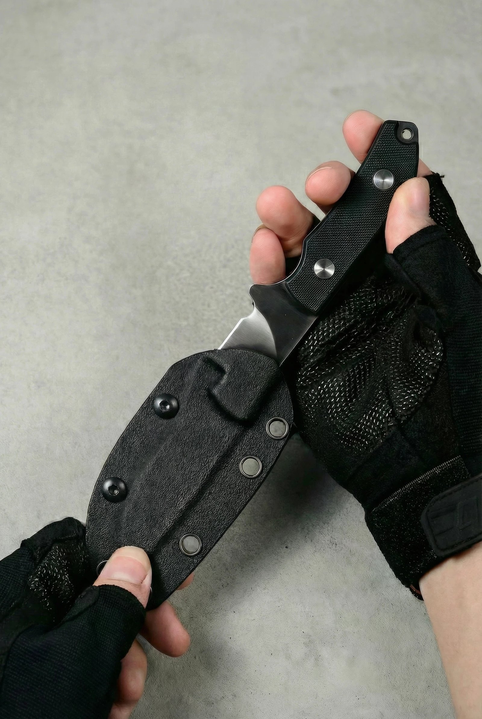 EDC everyday carry thermoplastic knife sheath with belt clip