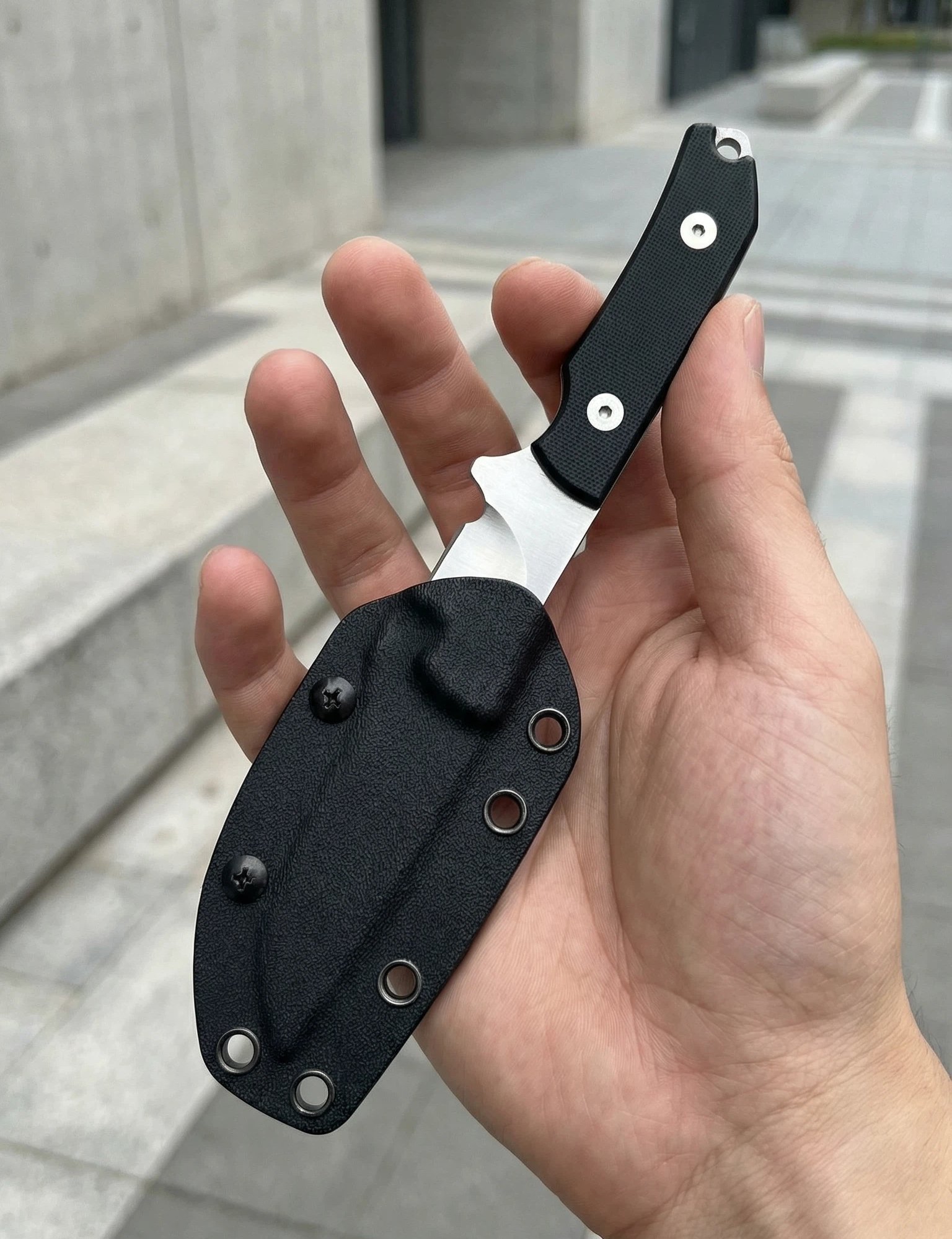 EDC everyday carry thermoplastic knife sheath with clip
