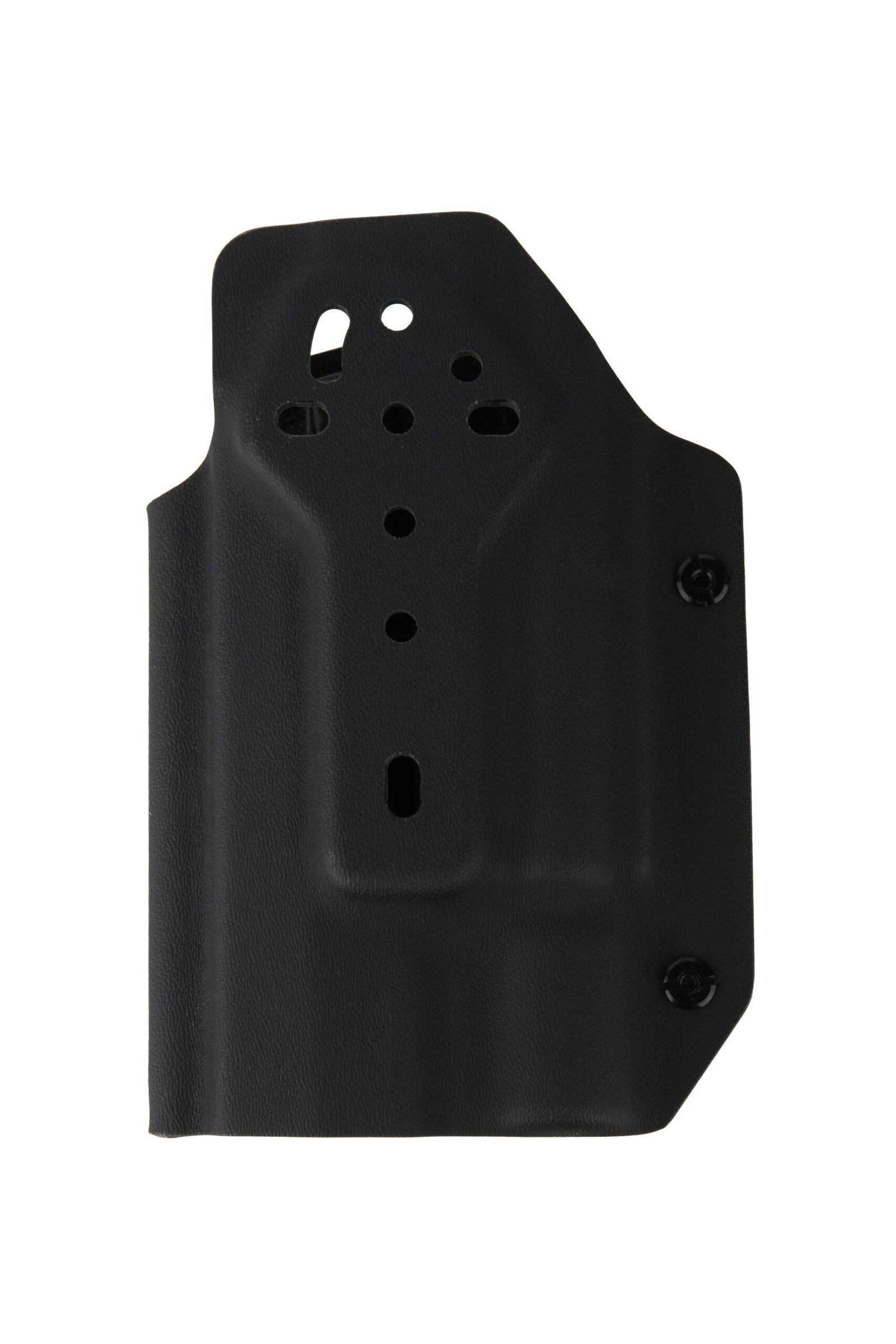 OWB holster mounting hole pattern for belt attachment and hardware compatibility