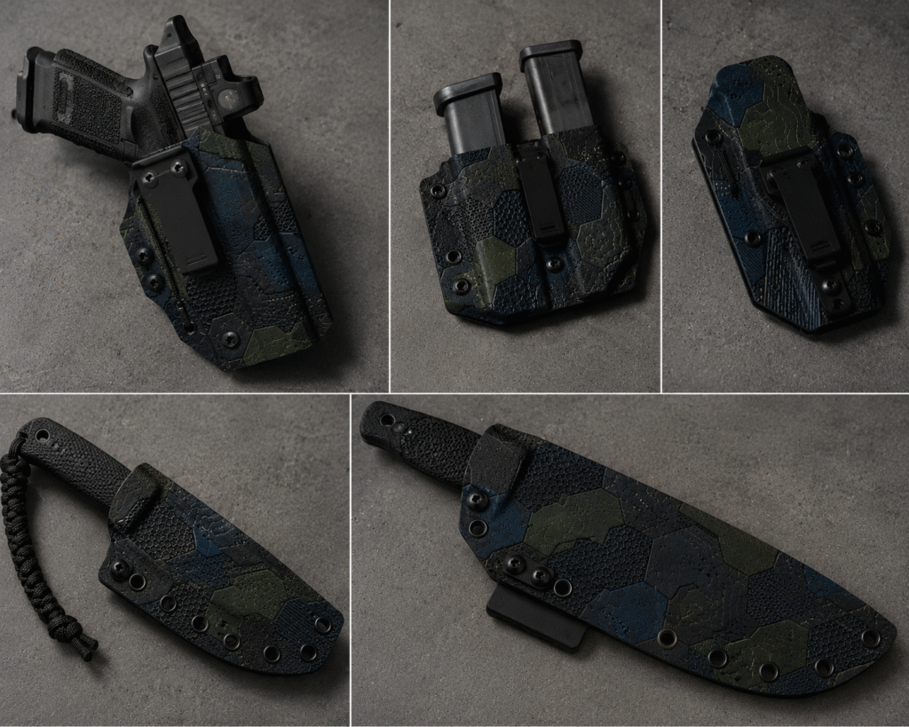 Pyranox Armor Matrix Holster and Knife Sheath Concept Armor Matrix thermoplastic sheet concept formed into holsters and knife sheaths